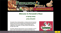 Desktop Screenshot of fernandospizzaspringvalley.com