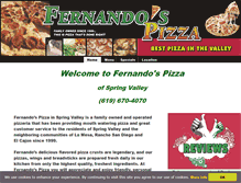 Tablet Screenshot of fernandospizzaspringvalley.com